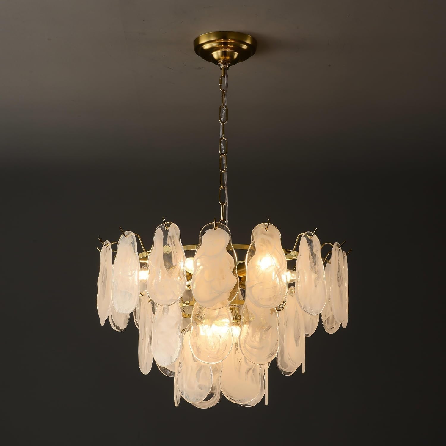 Brushed Gold 23 Inch Crystal Chandelier Illumination