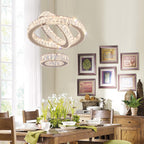 Gold LED Ring Chandelier Diameter 7 Point 8 Inch Crystal Illumination