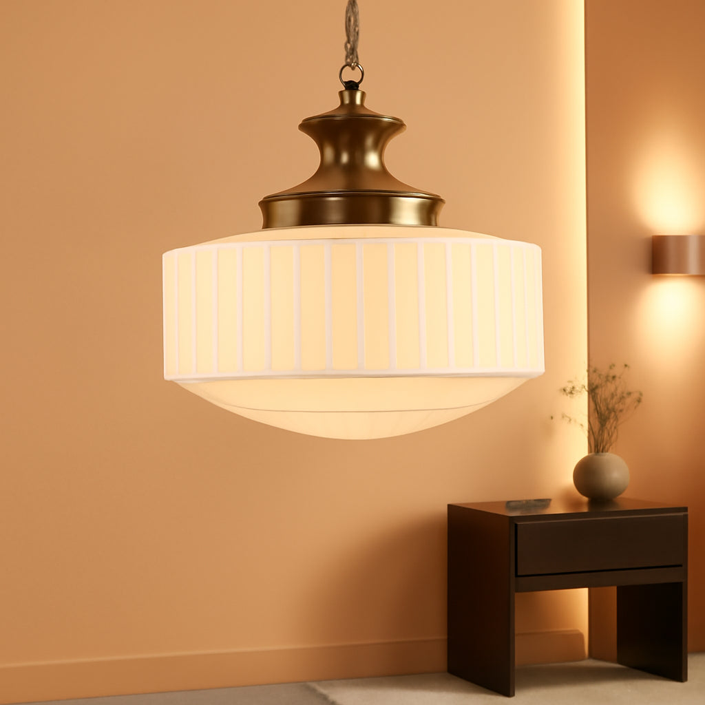 14 Inch Vintage Brass Pendant Illumination Fixture