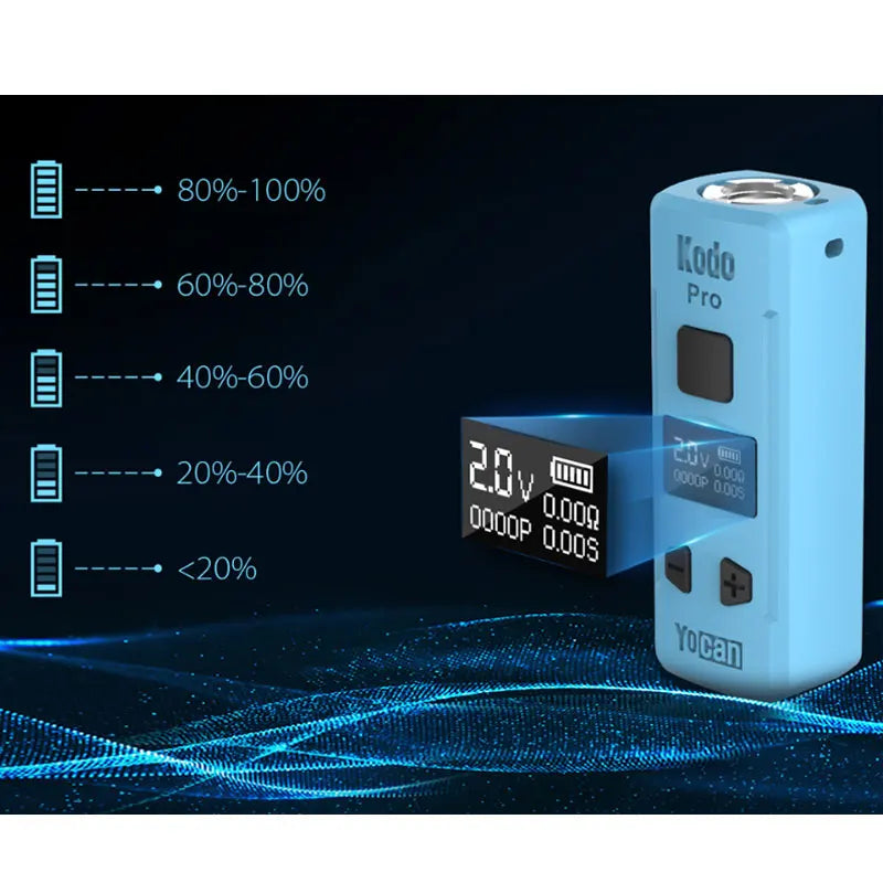 1-5pcs Originale Yocan Kodo Pro Batteria Vape Pen 400mAh 510 Filo 10s Preriscaldare Schermo OLED Sigaretta Elettronica Per 510 Cartuccia