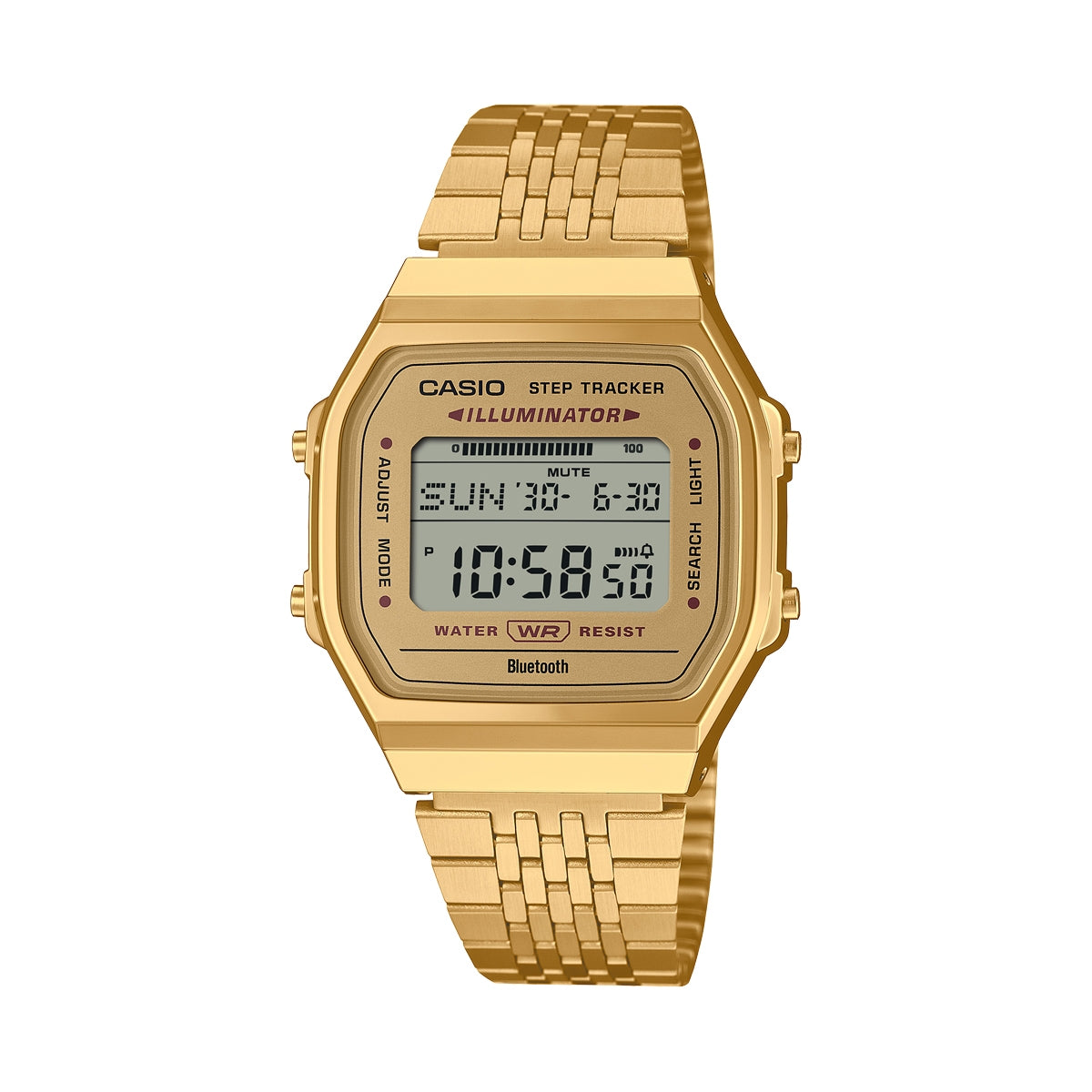 CASIO VINTAGE Mod. BLUETOOTH® SMARTPHONE LINK - GOLD - built-in accelerometer senses body movements + steps counter - GOLD
