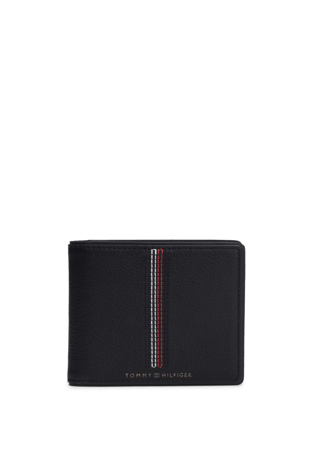 TOMMY HILFIGER - Portafoglio uomo bifold con cuciture iconiche  - Misura One size
