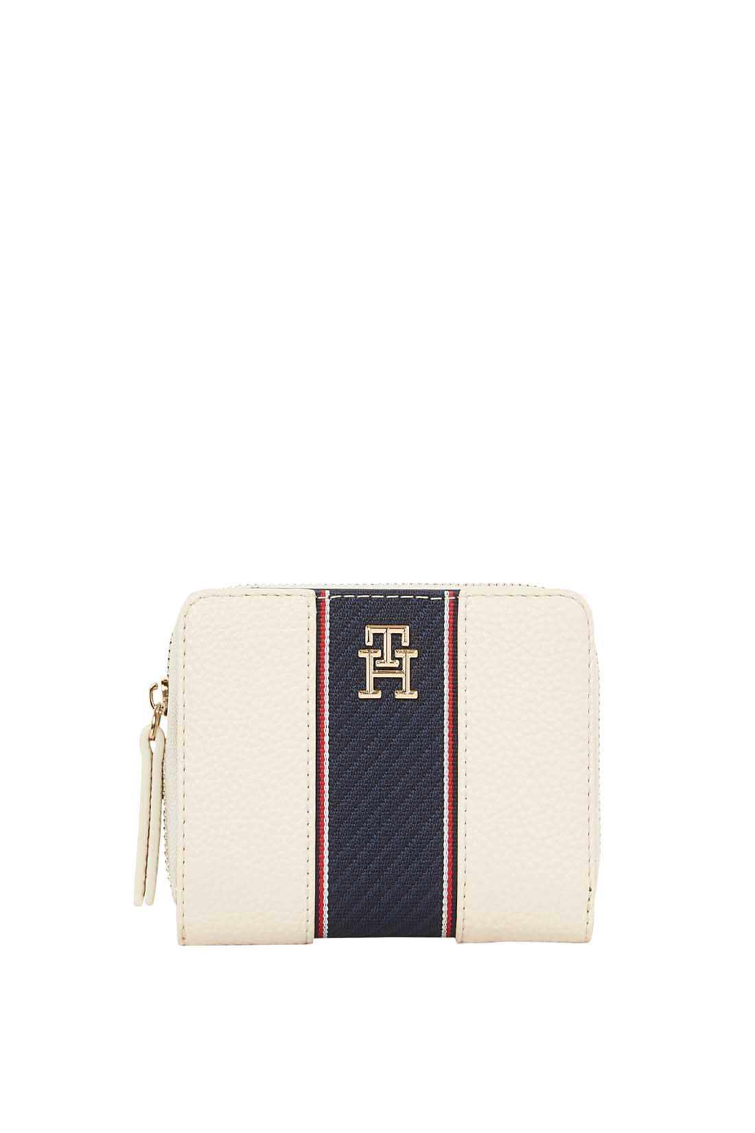 TOMMY HILFIGER - Portafoglio donna con monogram e dettagli signature  - Misura OS