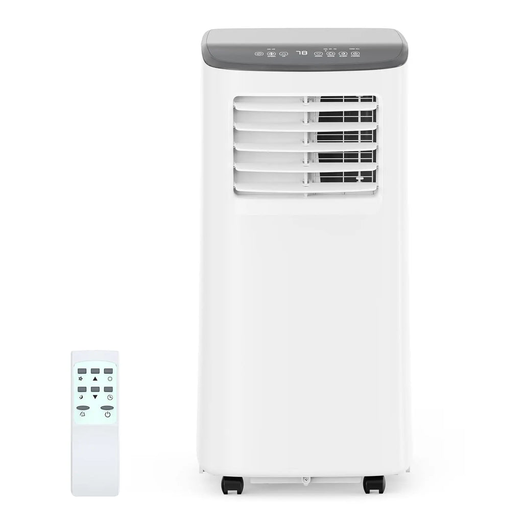 Condizionatore d'aria portatile 3 in 1, unità AC portatile da 8.000 BTU con funzione di raffreddamento, deumidificatore e ventola per ambienti fino a 350 piedi quadrati con telecomando, modalità sleep, timer 24 ore e kit pe