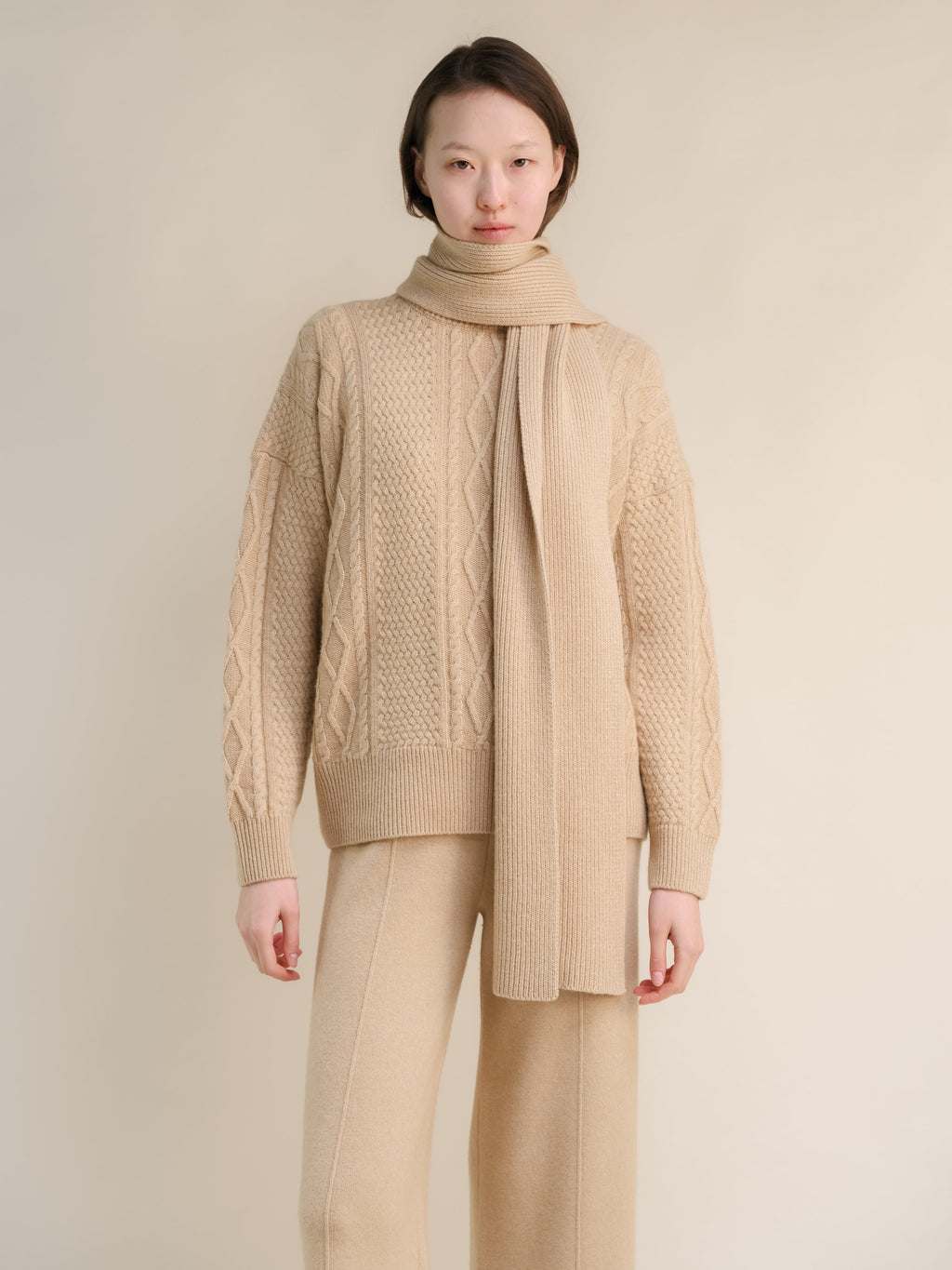 Sciarpa A Righe In Misto Cashmere Prodotta In Toscana