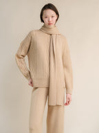 Sciarpa A Righe In Misto Cashmere Prodotta In Toscana