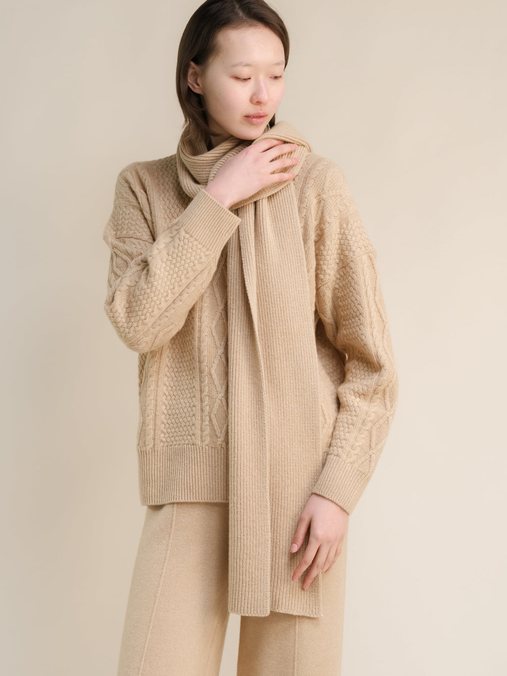 Sciarpa A Righe In Misto Cashmere Prodotta In Toscana
