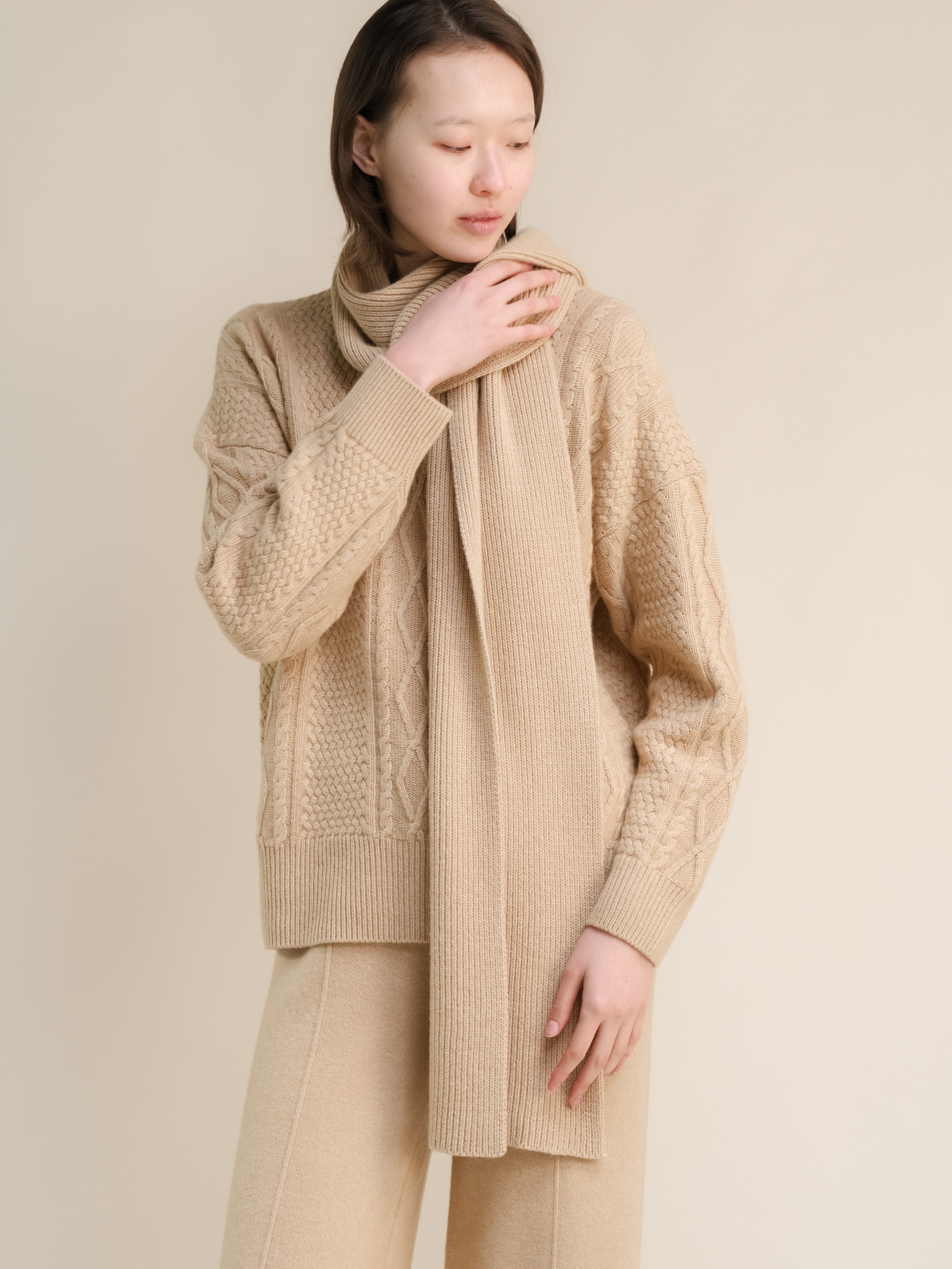 Sciarpa A Righe In Misto Cashmere Prodotta In Toscana