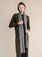 Sciarpa A Righe In Misto Cashmere Prodotta In Toscana