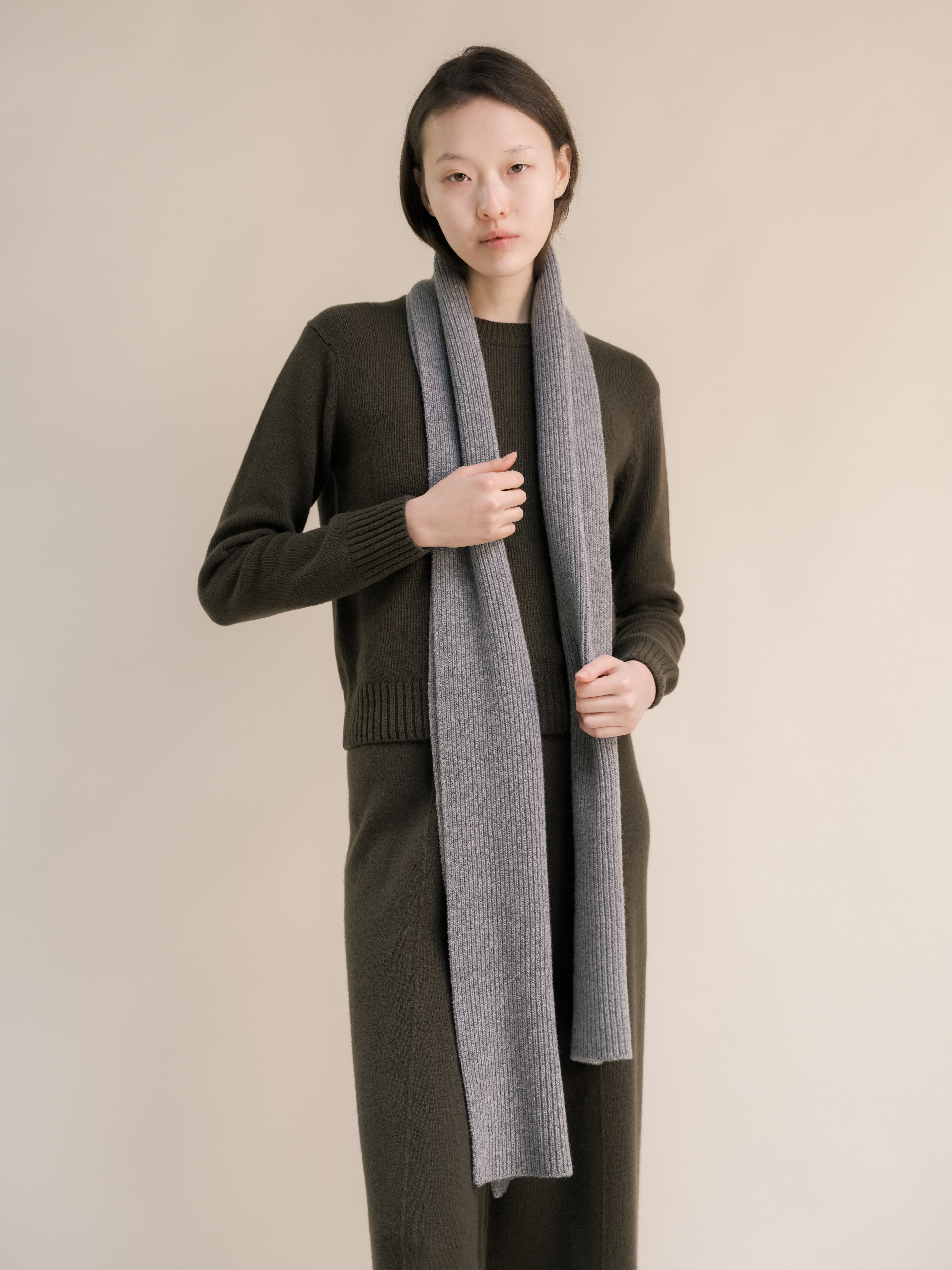 Sciarpa A Righe In Misto Cashmere Prodotta In Toscana