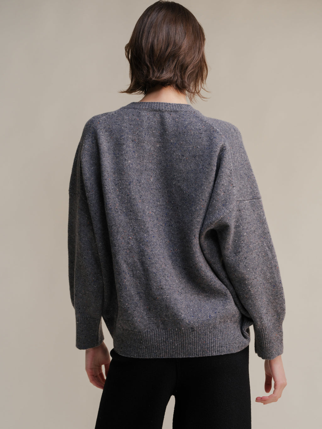 Maglione Tweed Maxi Girocollo Lana Riciclata E Poliammide Riciclata Toscana