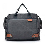 Borsa a Tracolla Uomo Tela Grigia – Cartella Grande Casual