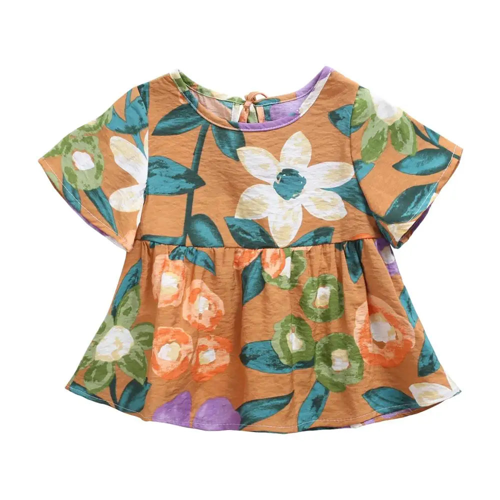 Sanlutoz Abiti estivi per neonate Abito da principessa in cotone per fiori per bambini Vestiti per bambini Manica corta