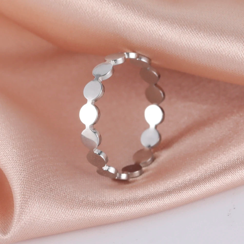 Skyrim Anello da donna in acciaio inossidabile Semplice cuore Farfalla Fasi lunari Anelli da dito geometrici Regalo di nozze per l'amante Commercio all'ingrosso