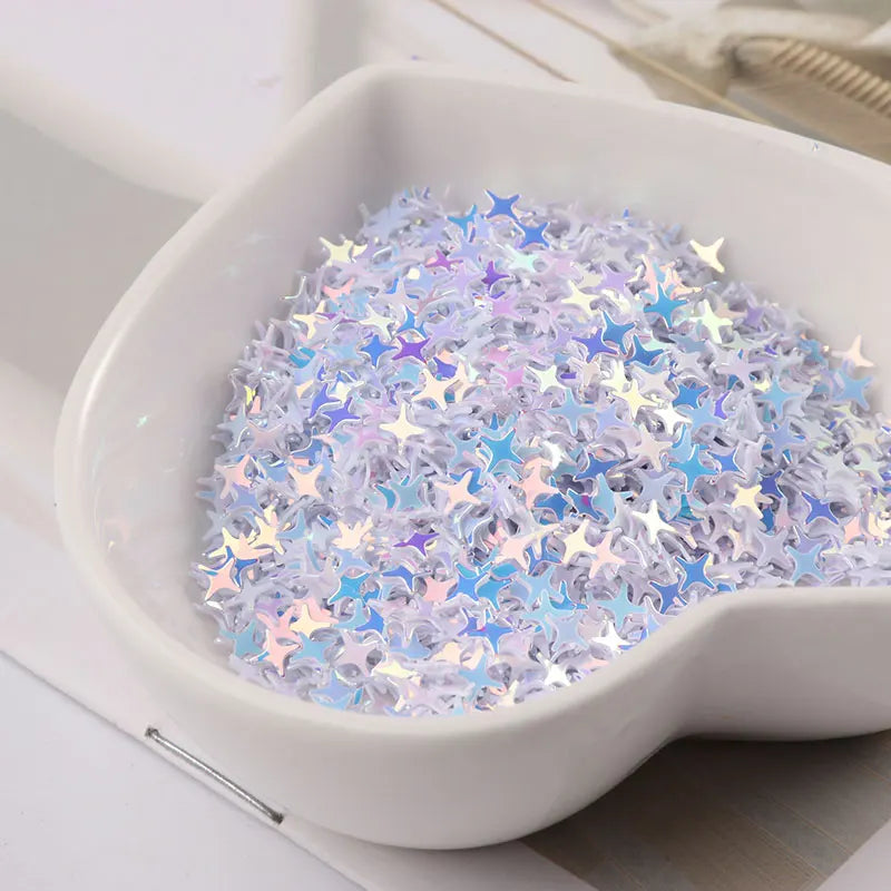 10 g/pacco 4mm Paillettes a forma di stella croce per unghie art, Paillettes glitter per manicure da donna, coriandoli per decorazioni di nozze Lentejuelas