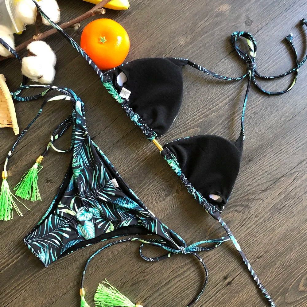 2021 Set bikini sexy 2 pezzi Hot Stamp Sport Costumi da bagno Donna Beachwear Push-Up imbottito Costume da bagno Body Bagnante squisito