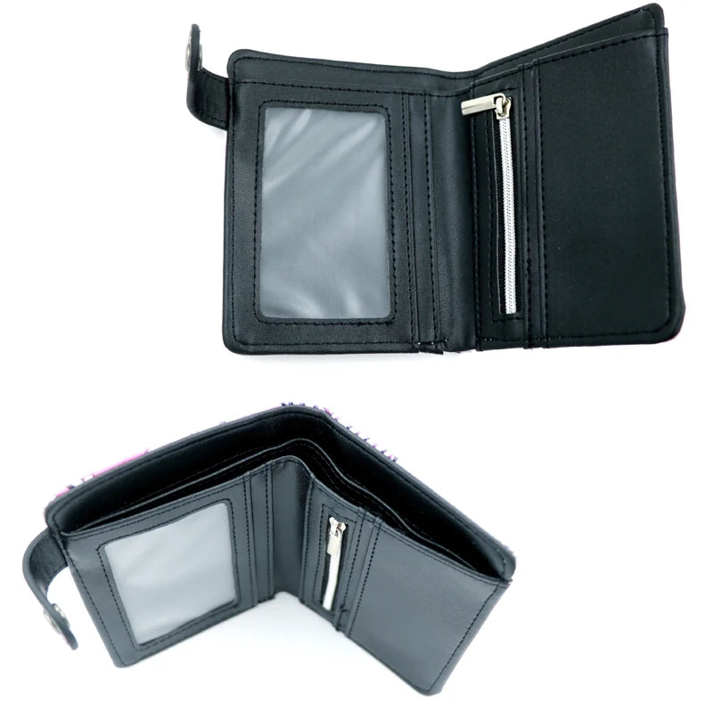 Death Note Anime Portafoglio corto in pelle PU nera Porta carte e portamonete per regalo per ragazzi e ragazze