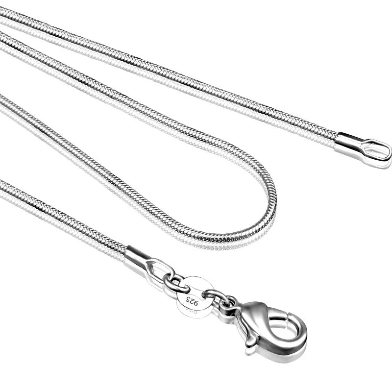 1 pz 1 MM 2 MM placcato argento liscio Collane a catena del serpente con girocollo timbrato Gioielli Taglia 16 18 20 22 24 26 28 30 pollici