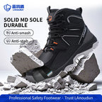 Lanoudun Construction Safety Shoes For Men Women Black Steel Toe Puncture Resistant Euro Standard Cap Microfiber