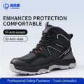 Lanoudun Construction Safety Shoes For Men Women Black Steel Toe Puncture Resistant Euro Standard Cap Microfiber