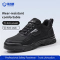 Lanoudun Black Safety Shoes For Men Women Steel Toe Puncture Resistant EN Steel Toe Cap Microfiber Upper All Season