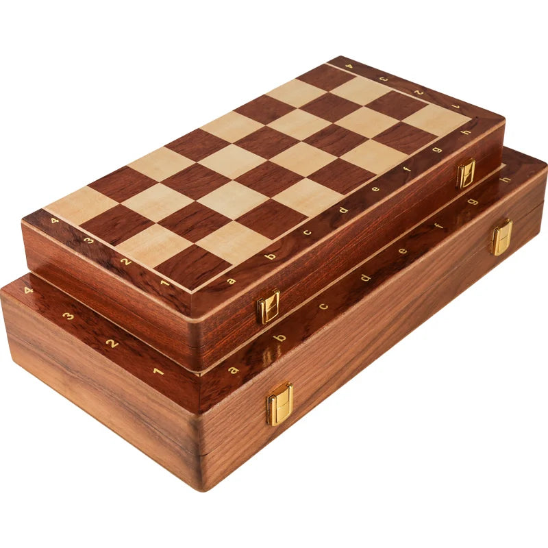 Set di Scacchi in Legno Pieghevole di Alta Qualità 39*39cm, Pezzi Classici Tradizionali Fatti a Mano, Scacchiera in Legno Massiccio, Gioco da Tavolo Regalo