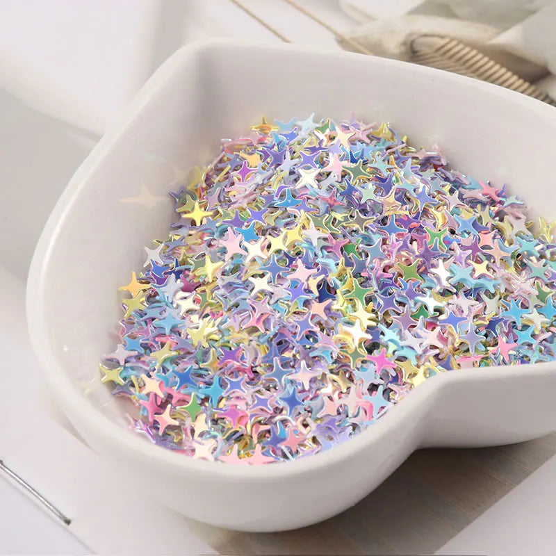 10 g/pacco 4mm Paillettes a forma di stella croce per unghie art, Paillettes glitter per manicure da donna, coriandoli per decorazioni di nozze Lentejuelas