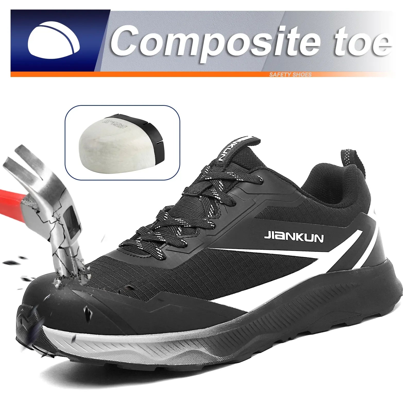 JIANKUN Hot-selling  CE Certified Breathable Lightweight  Safety Work Shoes with Composite Toe for Men and Women OEM Available