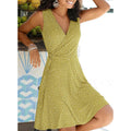 Nuovo vestito casuale a pois donne scollo a V senza maniche fasciatura vestito da spiaggia estate abiti bohémien per le donne vestiti S-5XL