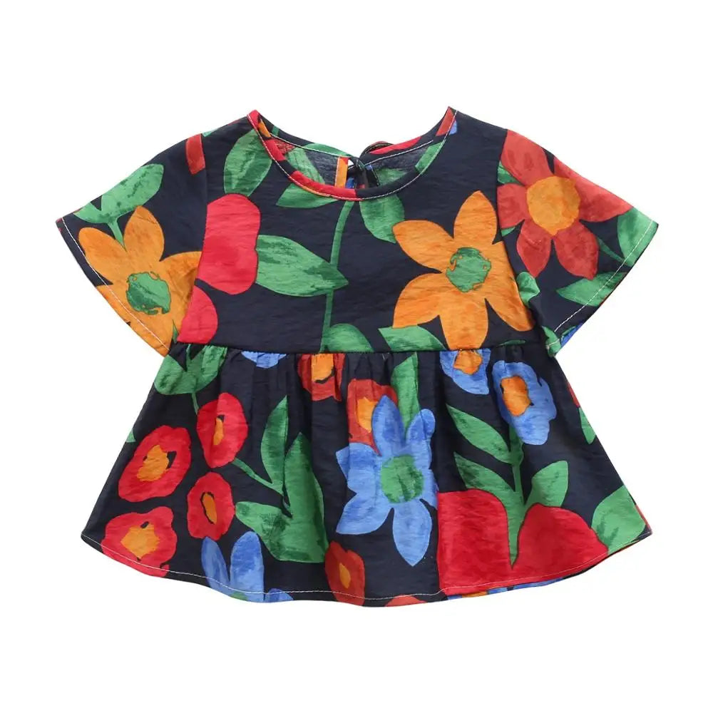 Sanlutoz Abiti estivi per neonate Abito da principessa in cotone per fiori per bambini Vestiti per bambini Manica corta