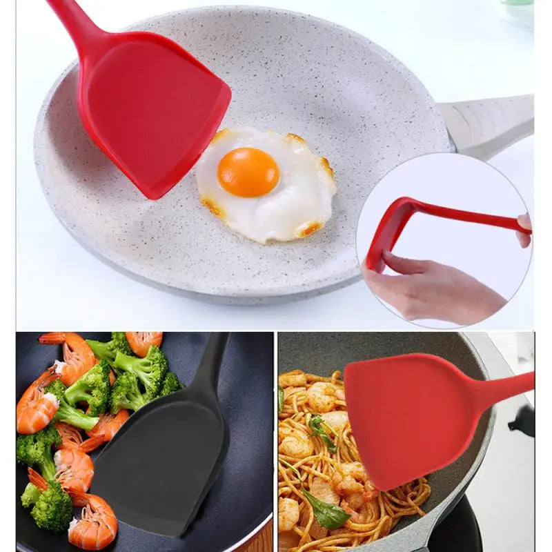 Spatola per tornitori in silicone antiaderente Spatola da cucina resistente al calore Spatola per carne di manzo Spatola per friggere uova Cucchiaio Utensile da cucina Nuovo
