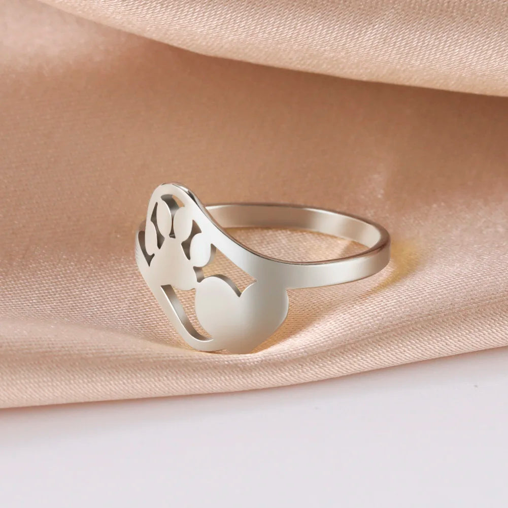 Skyrim Anello da donna in acciaio inossidabile Semplice cuore Farfalla Fasi lunari Anelli da dito geometrici Regalo di nozze per l'amante Commercio all'ingrosso