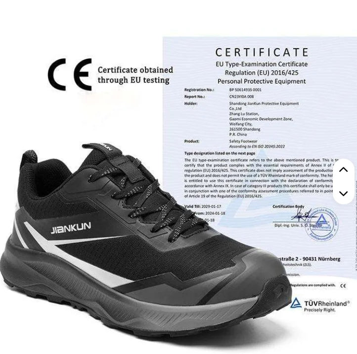 JIANKUN Hot-selling  CE Certified Breathable Lightweight  Safety Work Shoes with Composite Toe for Men and Women OEM Available