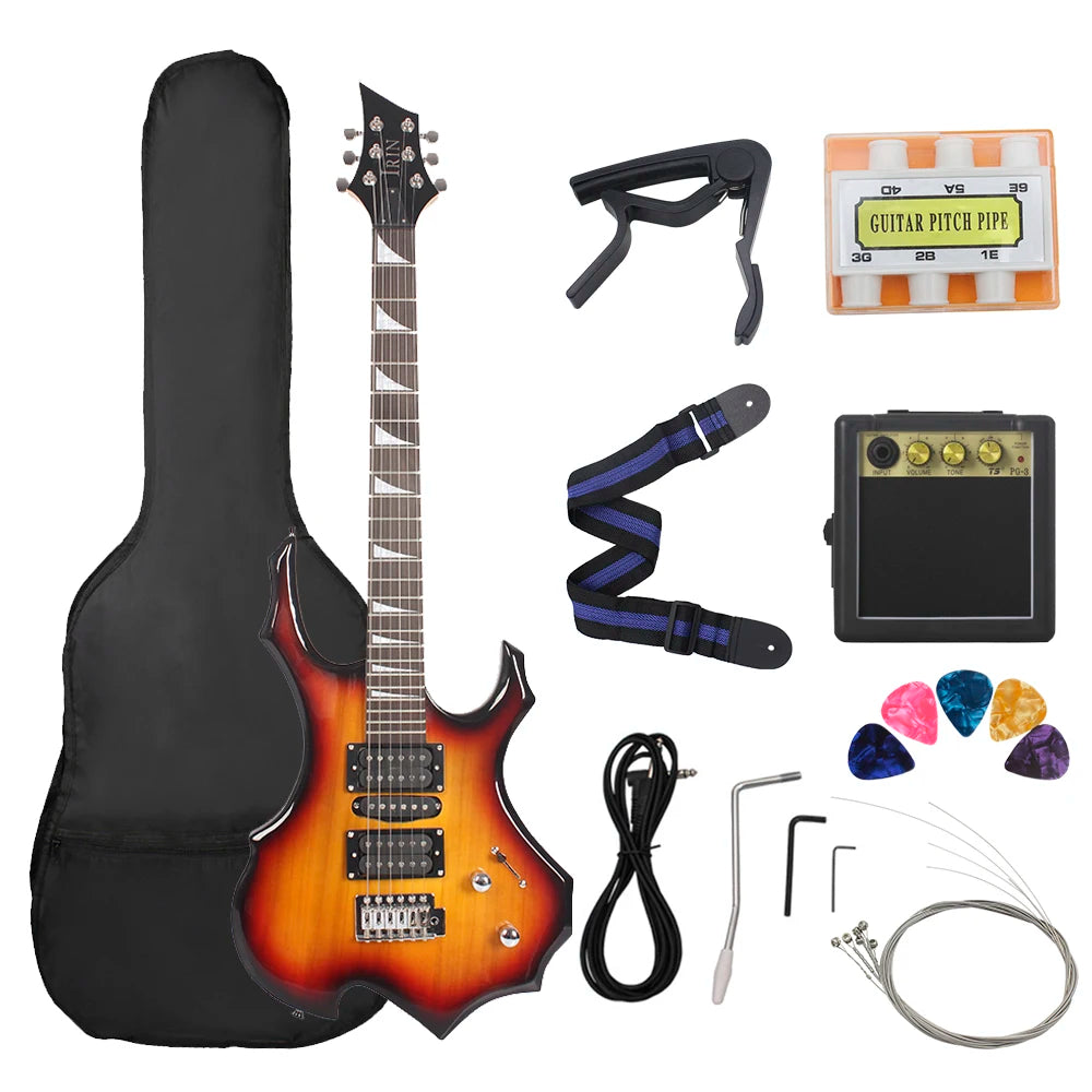 24 tasti 6 corde chitarra elettrica corpo in acero chitarra elettrica Guitarra con borsa altoparlante parti e accessori per chitarra necessari