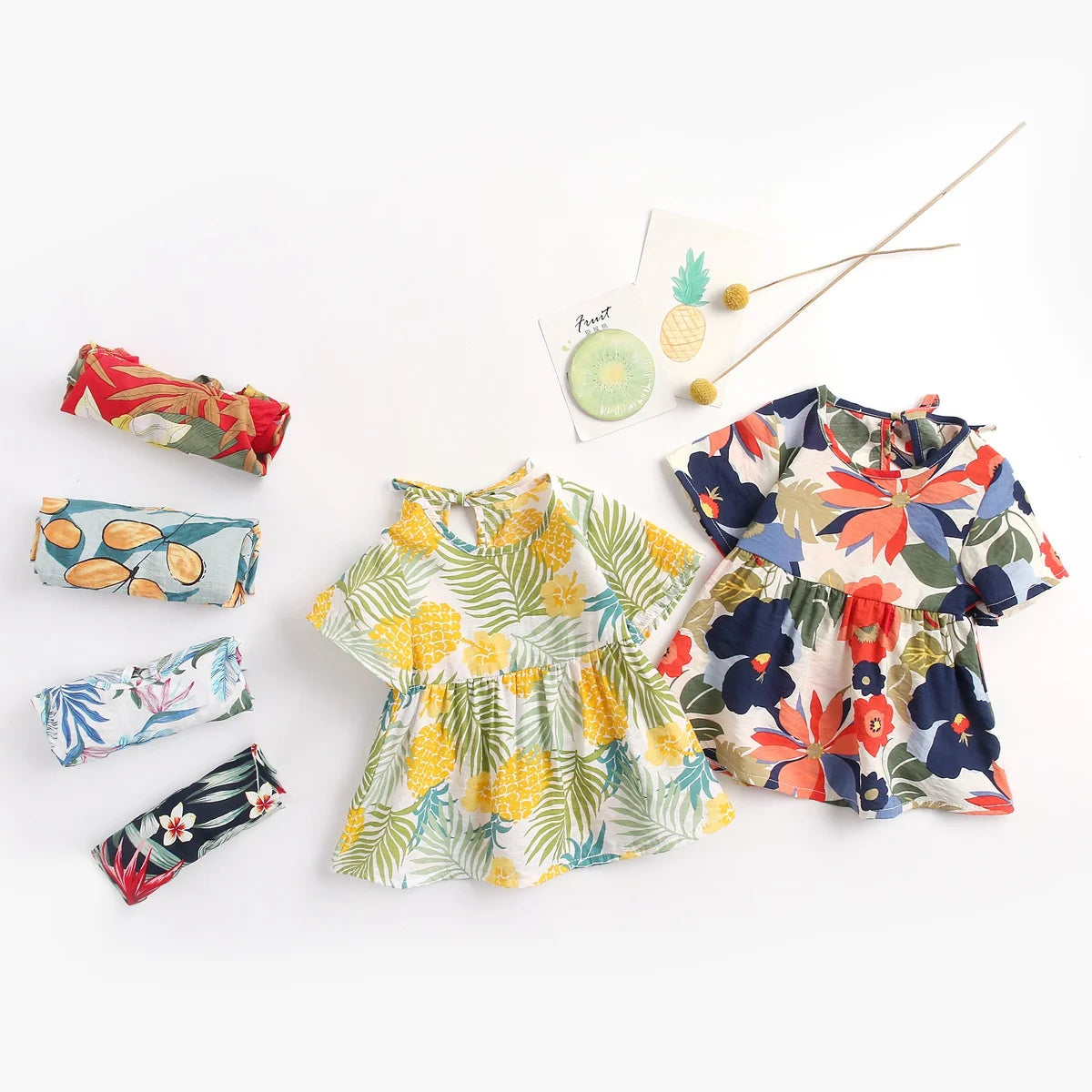 Sanlutoz Abiti estivi per neonate Abito da principessa in cotone per fiori per bambini Vestiti per bambini Manica corta