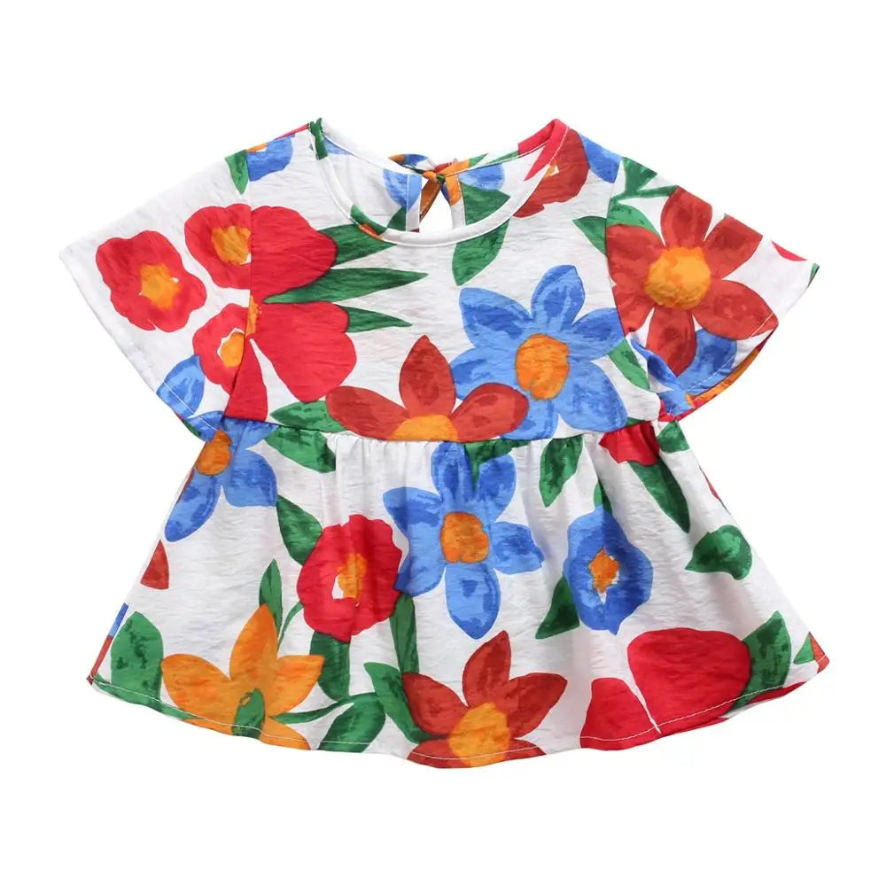 Sanlutoz Abiti estivi per neonate Abito da principessa in cotone per fiori per bambini Vestiti per bambini Manica corta