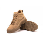 JIANKUN Mid Cut Unisex Suede Leather Work Boots Sneakers with Anti-Smash Iron Toe Comfortable Warm Safety Shoes for Men Women