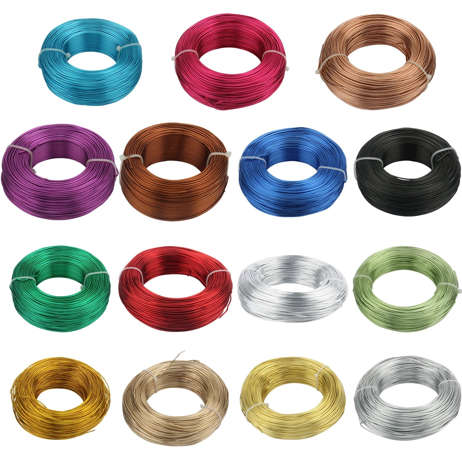 Filo di alluminio 1mm 1.2mm 1.5mm 2mm 2.5mm 3mm Filo metallico flessibile pieghevole placcato oro per creazione di gioielli che borda floreale