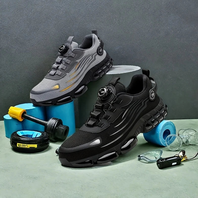 Rotary Buckle Work Safety Shoes for Men and Women Air Soft Sole Lightweight Protective Work Sneakers Men Breathable Boots