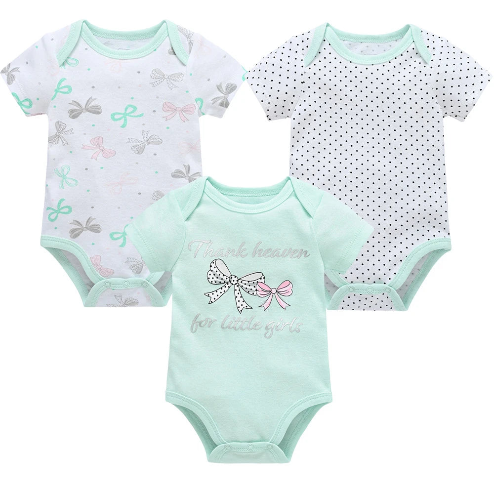 Kavkas Body per neonate 6/3 pezzi/lotto Abbigliamento estivo in cotone per neonati Body a maniche corte per neonati 0-3 mesi Abbigliamento per neonati