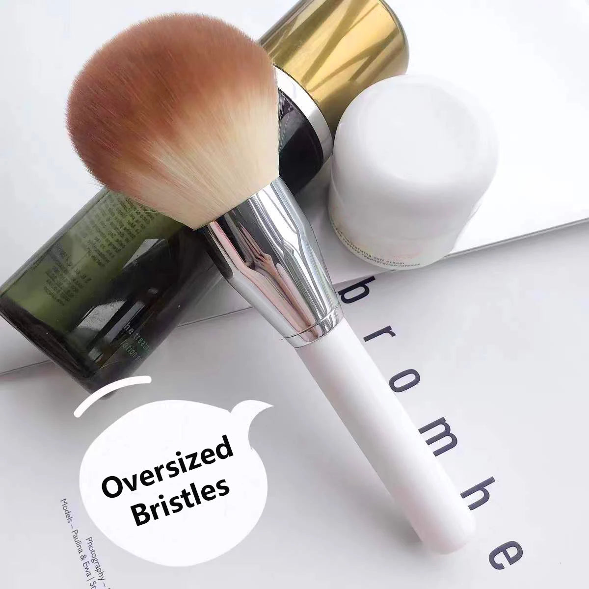 Pennello per fondotinta correttore in polvere sciolto BB Cream Pennelli per trucco viso Strumenti Cosmetici di bellezza professionali Brochas Capelli naturali