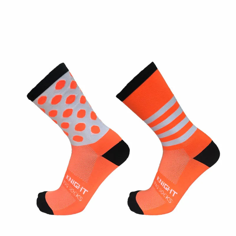 New stripe Dot Cycling Socks Top Quality Professional Brand Sport Socks Breathable Bicycle Sock Outdoor Racing Running Socks