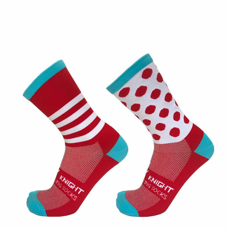 New stripe Dot Cycling Socks Top Quality Professional Brand Sport Socks Breathable Bicycle Sock Outdoor Racing Running Socks