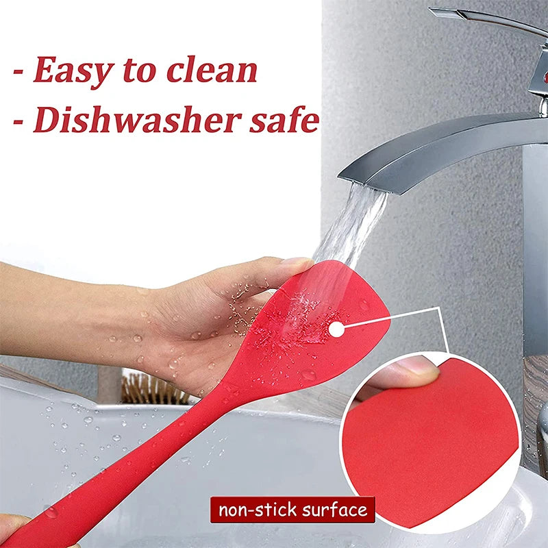 Cucchiaio in silicone per uso alimentare Spatola Cucchiaio da cucina resistente al calore Flessibile antiaderente Raschietto da forno Agitazione Scooping Miscelazione di insalate