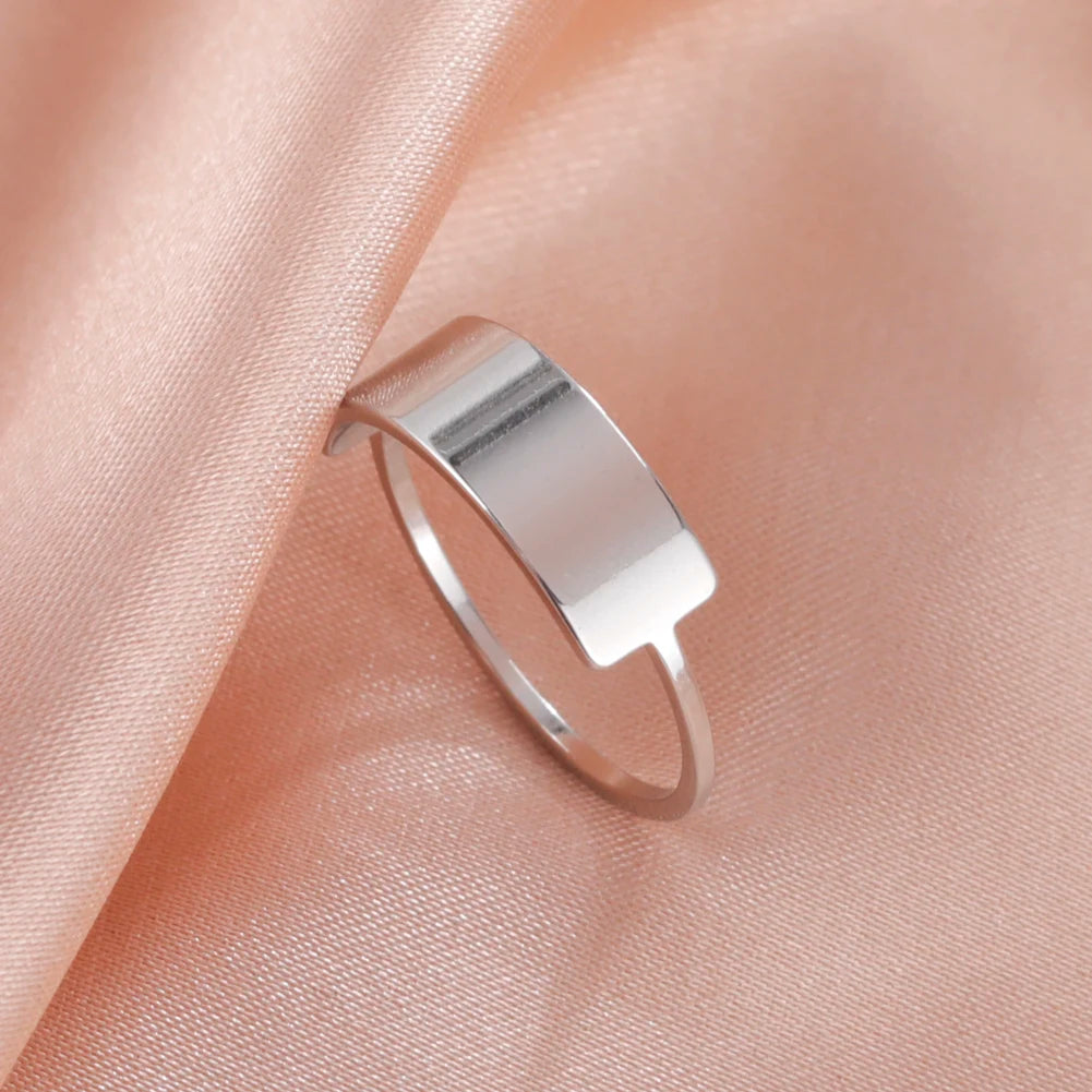 Skyrim Anello da donna in acciaio inossidabile Semplice cuore Farfalla Fasi lunari Anelli da dito geometrici Regalo di nozze per l'amante Commercio all'ingrosso
