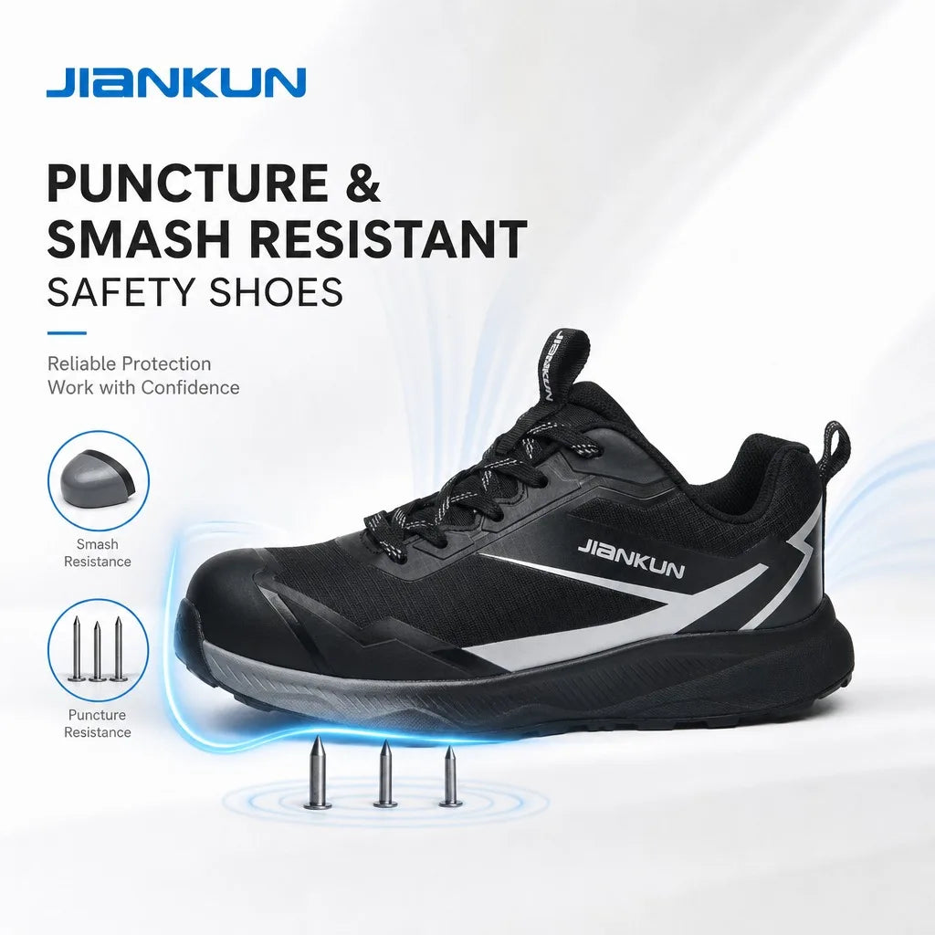 JIANKUN Hot-selling  CE Certified Breathable Lightweight  Safety Work Shoes with Composite Toe for Men and Women OEM Available