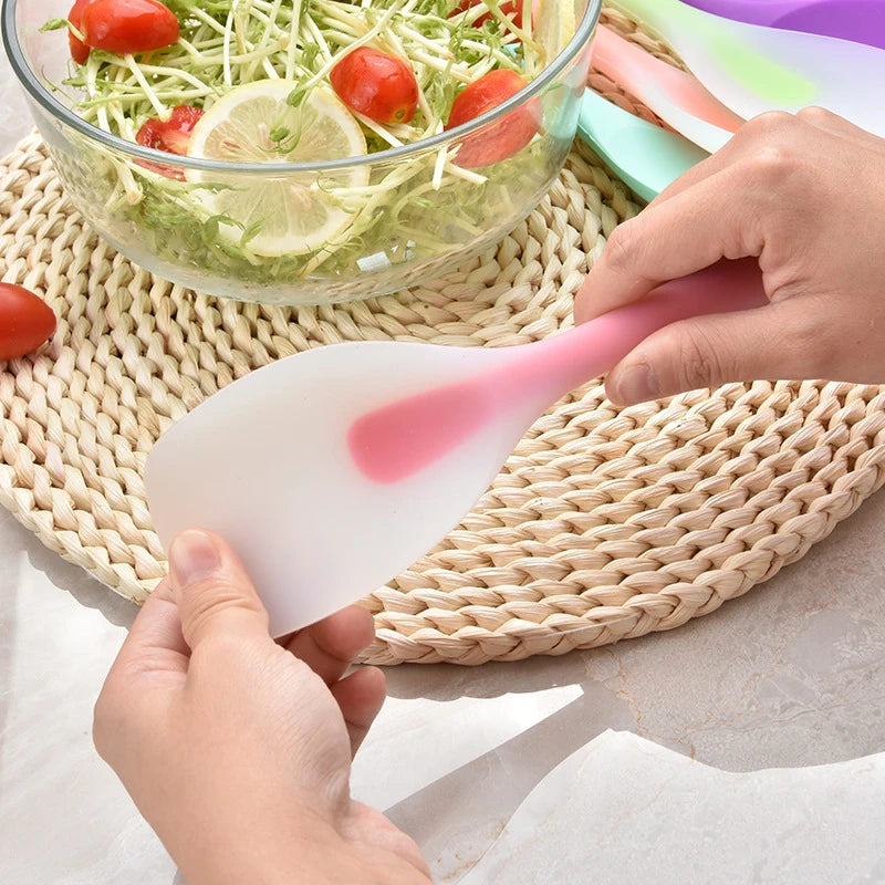 Cucchiaio in silicone per uso alimentare Spatola Cucchiaio da cucina resistente al calore Flessibile antiaderente Raschietto da forno Agitazione Scooping Miscelazione di insalate