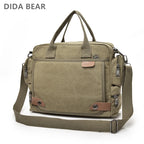 Borsa a Tracolla Uomo Tela Grigia – Cartella Grande Casual