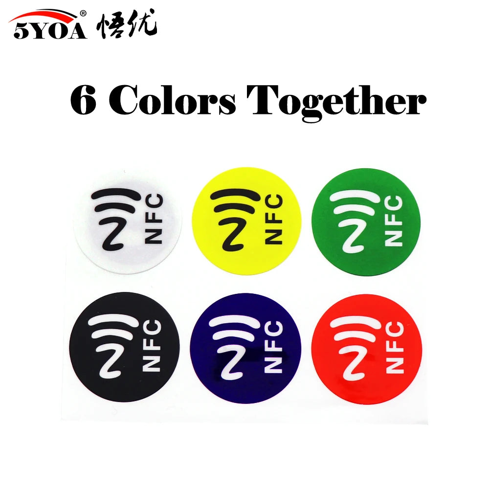 6 pz/lotto Tag NFC Adesivi NFC213 Etichetta Rfid Tag Carta Chiave Adesiva llaveros llavero Token Patrol