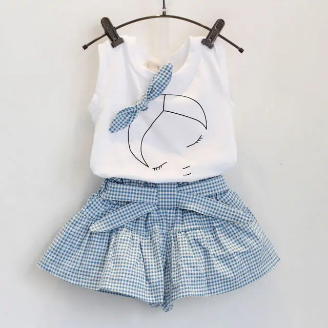 Vestiti estivi per neonate abbigliamento per bambini gilet + pantaloncini 2 pezzi set bambini ragazze Costume 0-7 anni abiti per neonati abbigliamento per bambini BC1152